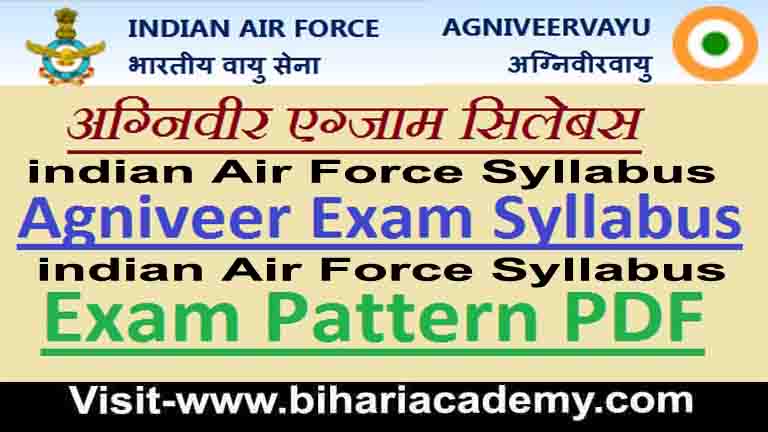 Indian Air Force Syllabus Agniveer And Exam Pattern 2024