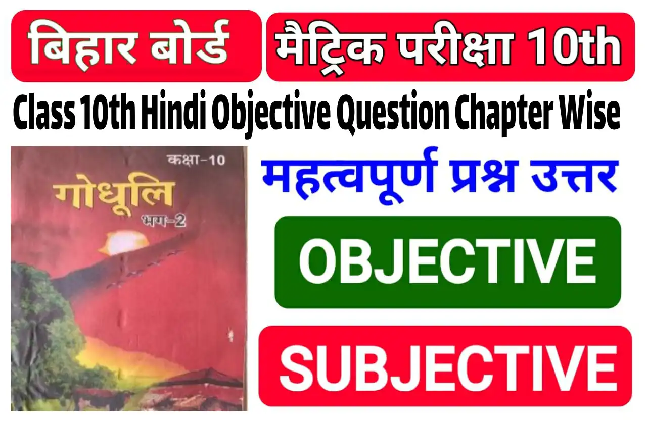 Class 10th Hindi Objective Question Chapter Wise Pdf Download