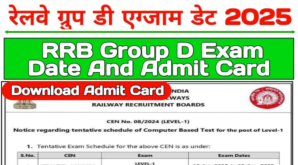 RRB Group D Admit Card 2025